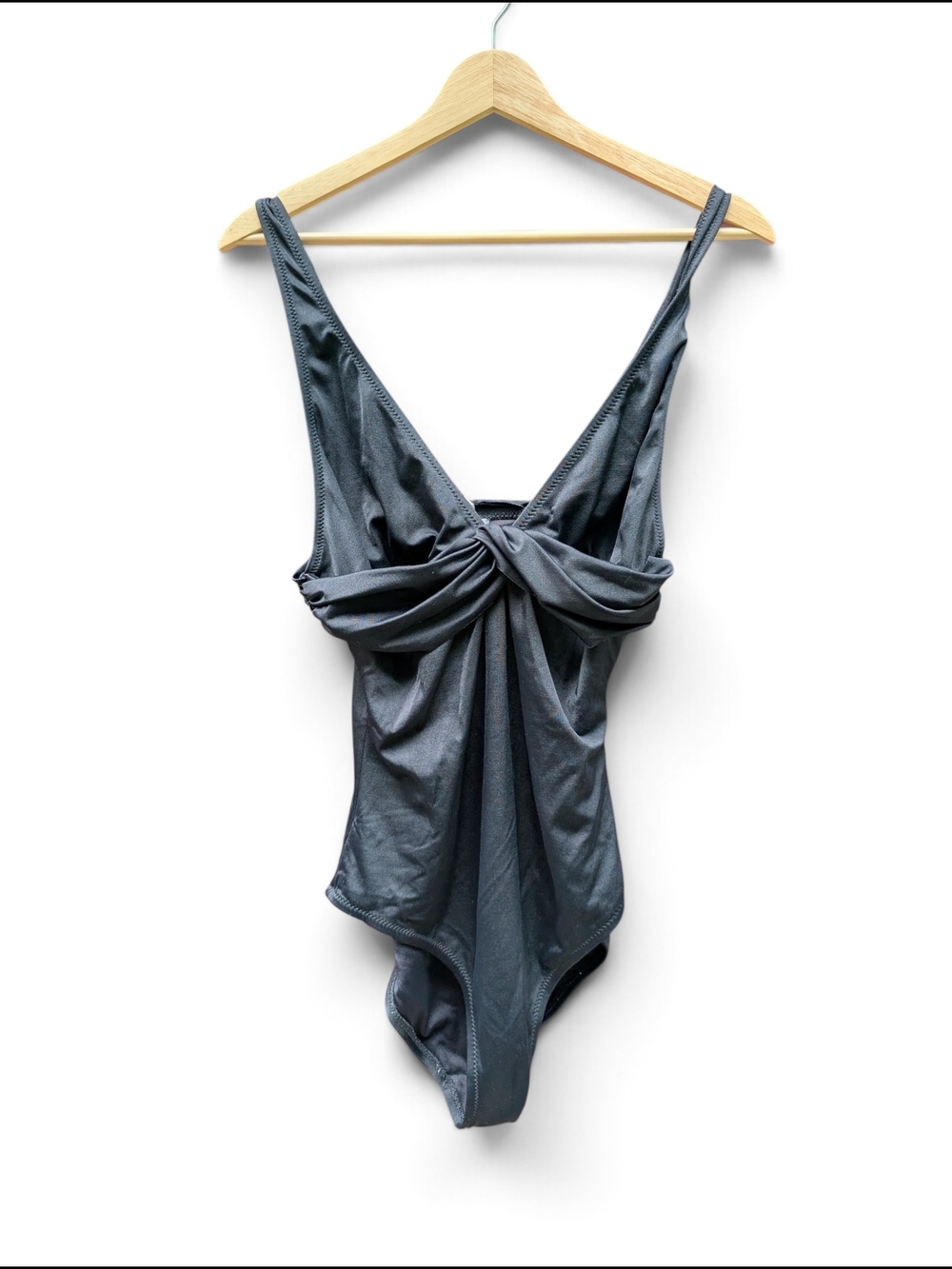 J. Crew Charcoal Gray Twist-Front One-Piece Swimsuit